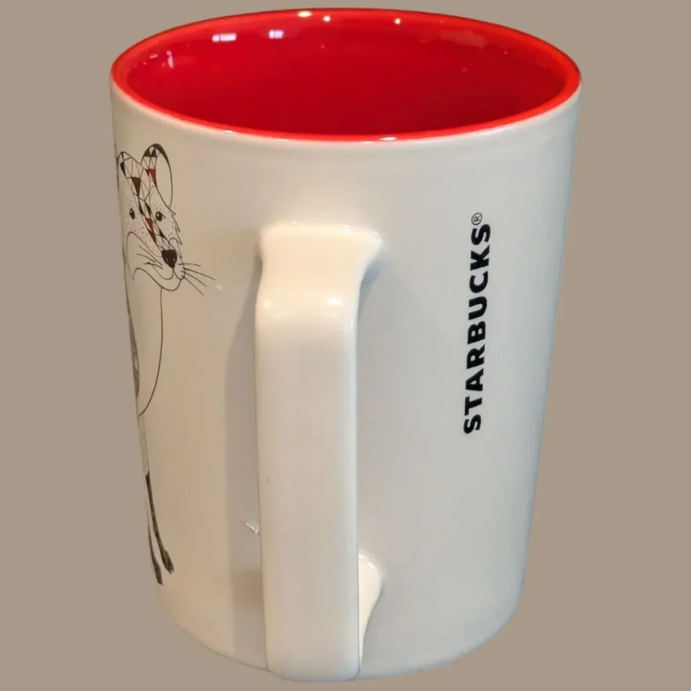 Starbucks Coffee Mug 12 oz. Abstract Fox Red Interior 2017